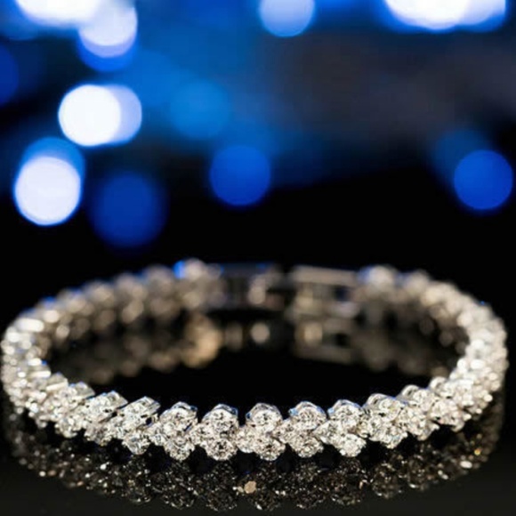 1 Oak Jewelry - Solid Silver Tennis Bracelet